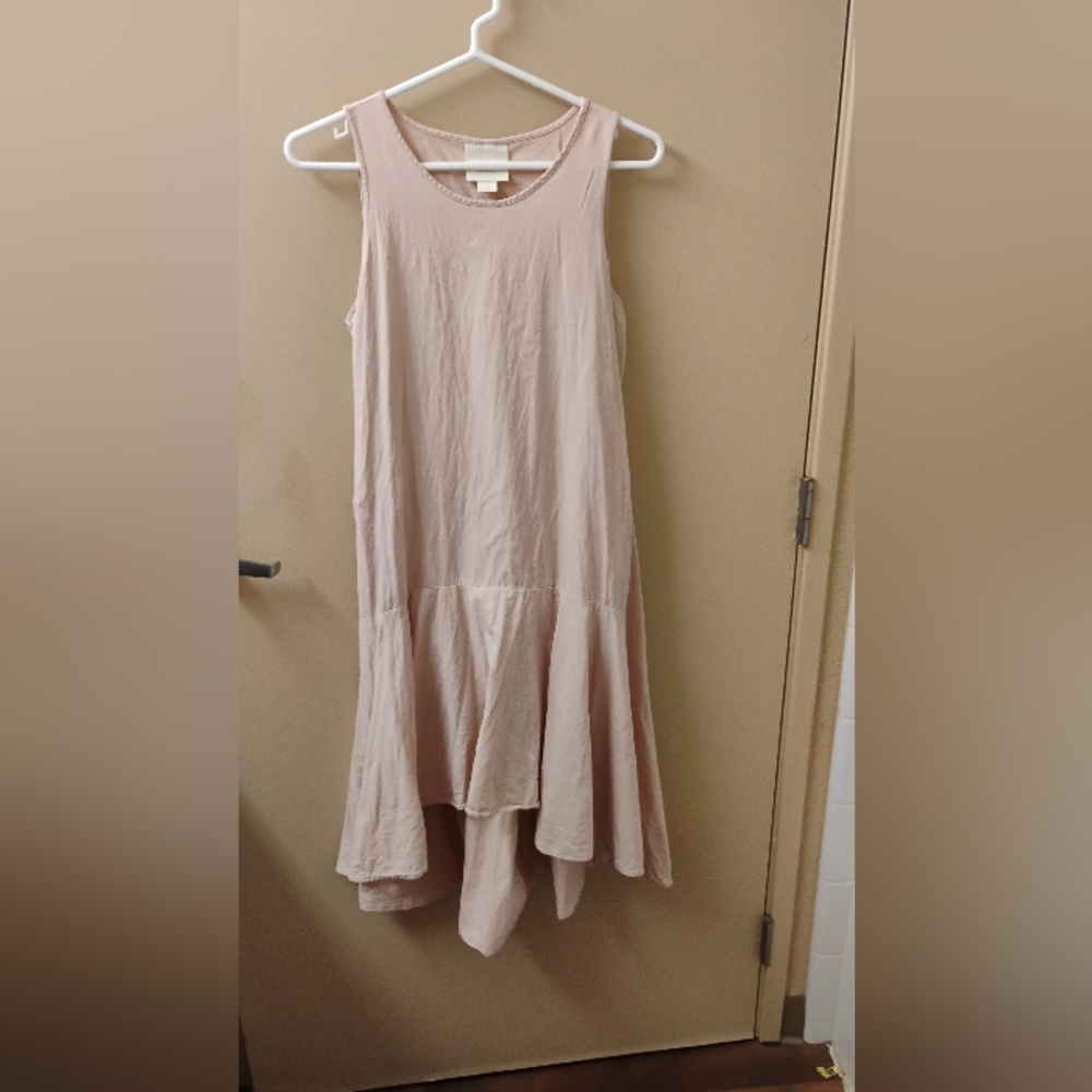 Maeve Anthropologie Camellia Dropwaist Lyocell Cotton Linen Blend Dress Sz S